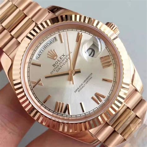 rolex replica day date swiss mens gold watch|rolex knock offs swiss made.